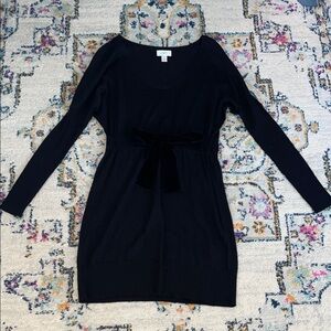 LOFT Black Long Sleeve Dress with Bow